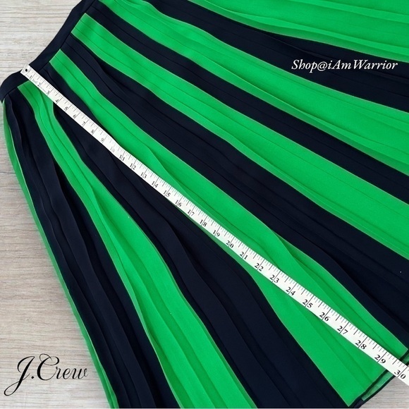 J.Crew (factory) NWT navy & Kelly green pleated midi skirt *shop@iamwarrior - Picture 8 of 11